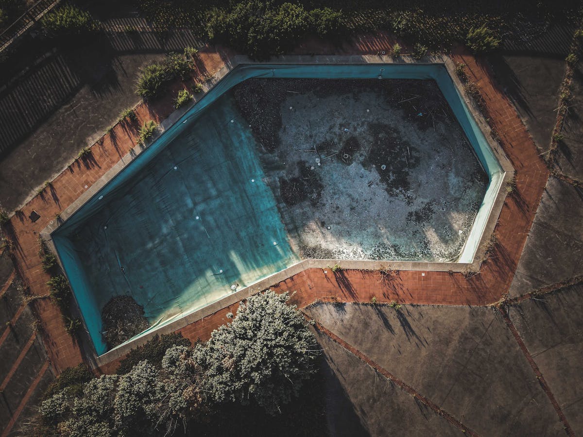 Cracked pool surface